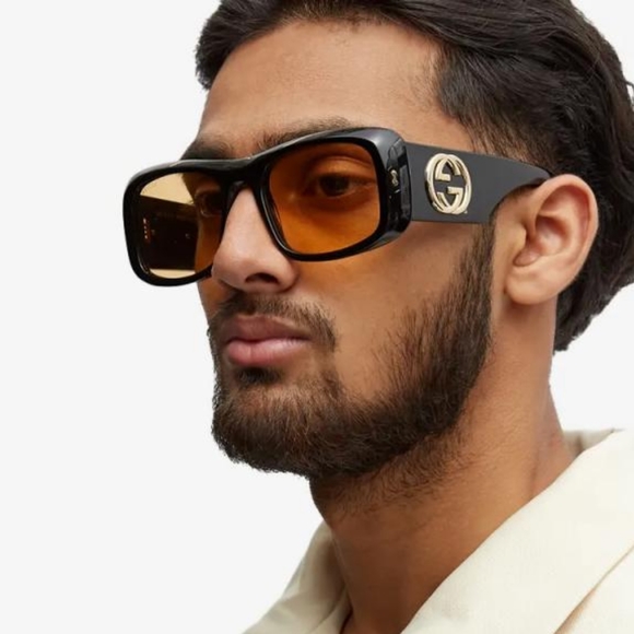 NEW GG1251S 001 UNISEX GUCCI SUNGLASSES BLACK YELLOW GUCCI EYEWEAR - Picture 7 of 9